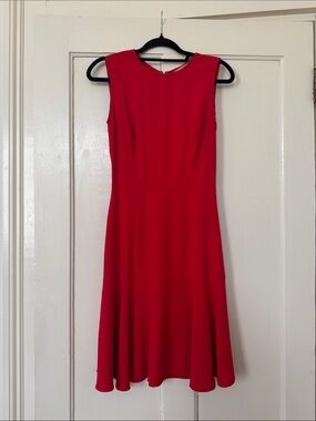 Michael Kors Collection Vibrant Red Sleeveless Shift Dress Made in Italy